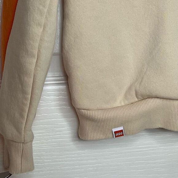 Lego Sz XS Zip Up Sweatshirt Colorblock Stripes Tan Purple Red Orange - Picture 4 of 13